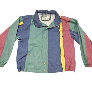 Vintage Club Europa Jacket Size 40 Colorblock Retro 80s 90s Streetwear Stripe